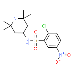 ChemSpider 2D Image | 2-Chloro-5-nitro-N-(2,2,6,6-tetramethyl-4-piperidinyl)benzenesulfonamide | C15H22ClN3O4S