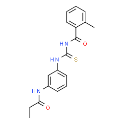 ChemSpider 2D Image | 2-Methyl-N-{[3-(propionylamino)phenyl]carbamothioyl}benzamide | C18H19N3O2S