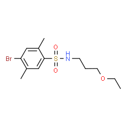 ChemSpider 2D Image | 4-Bromo-N-(3-ethoxypropyl)-2,5-dimethylbenzenesulfonamide | C13H20BrNO3S