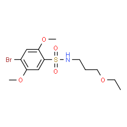 ChemSpider 2D Image | 4-Bromo-N-(3-ethoxypropyl)-2,5-dimethoxybenzenesulfonamide | C13H20BrNO5S