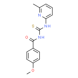 ChemSpider 2D Image | 3-(4-methoxybenzoyl)-1-(6-methylpyridin-2-yl)thiourea | C15H15N3O2S