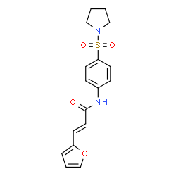 ChemSpider 2D Image | (2E)-3-(2-Furyl)-N-[4-(1-pyrrolidinylsulfonyl)phenyl]acrylamide | C17H18N2O4S