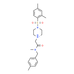 ChemSpider 2D Image | 4-[(2,4-Dimethylphenyl)sulfonyl]-1-{2-[methyl(4-methylbenzyl)amino]-2-oxoethyl}piperazin-1-ium | C23H32N3O3S