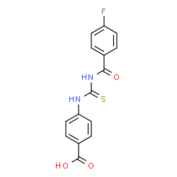 ChemSpider 2D Image | 4-{[(4-Fluorobenzoyl)carbamothioyl]amino}benzoic acid | C15H11FN2O3S