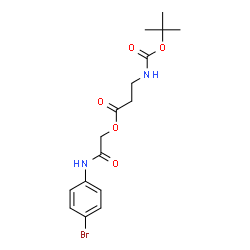 ChemSpider 2D Image | 2-[(4-Bromophenyl)amino]-2-oxoethyl N-{[(2-methyl-2-propanyl)oxy]carbonyl}-beta-alaninate | C16H21BrN2O5