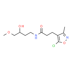 ChemSpider 2D Image | 3-(5-Chloro-3-methyl-1,2-oxazol-4-yl)-N-(3-hydroxy-4-methoxybutyl)propanamide | C12H19ClN2O4