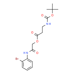 ChemSpider 2D Image | 2-[(2-Bromophenyl)amino]-2-oxoethyl N-{[(2-methyl-2-propanyl)oxy]carbonyl}-beta-alaninate | C16H21BrN2O5