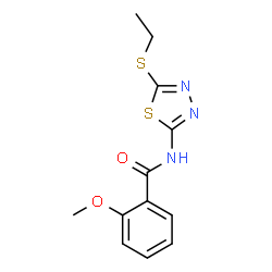ChemSpider 2D Image | N-[5-(Ethylsulfanyl)-1,3,4-thiadiazol-2-yl]-2-methoxybenzamide | C12H13N3O2S2