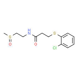 ChemSpider 2D Image | 3-[(2-Chlorophenyl)sulfanyl]-N-[2-(methylsulfinyl)ethyl]propanamide | C12H16ClNO2S2