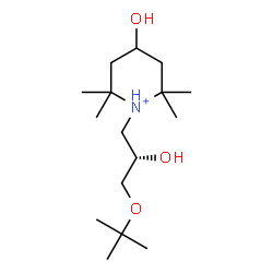 ChemSpider 2D Image | 4-Hydroxy-1-{(2S)-2-hydroxy-3-[(2-methyl-2-propanyl)oxy]propyl}-2,2,6,6-tetramethylpiperidinium | C16H34NO3