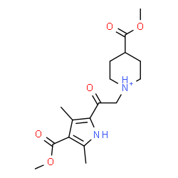ChemSpider 2D Image | 4-(Methoxycarbonyl)-1-{2-[4-(methoxycarbonyl)-3,5-dimethyl-1H-pyrrol-2-yl]-2-oxoethyl}piperidinium | C17H25N2O5