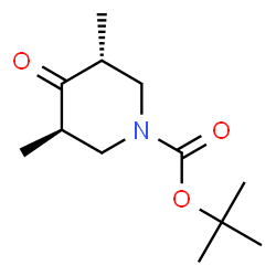 ChemSpider 2D Image | 2-Methyl-2-propanyl (3R,5R)-3,5-dimethyl-4-oxo-1-piperidinecarboxylate | C12H21NO3