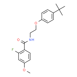 ChemSpider 2D Image | 2-Fluoro-4-methoxy-N-{2-[4-(2-methyl-2-propanyl)phenoxy]ethyl}benzamide | C20H24FNO3