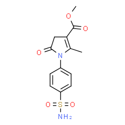 ChemSpider 2D Image | Methyl 2-methyl-5-oxo-1-(4-sulfamoylphenyl)-4,5-dihydro-1H-pyrrole-3-carboxylate | C13H14N2O5S