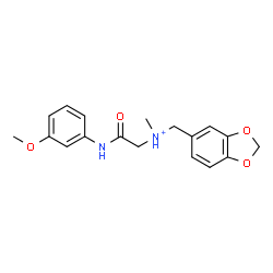 ChemSpider 2D Image | N-(1,3-Benzodioxol-5-ylmethyl)-2-[(3-methoxyphenyl)amino]-N-methyl-2-oxoethanaminium | C18H21N2O4