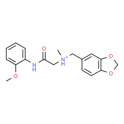 ChemSpider 2D Image | N-(1,3-Benzodioxol-5-ylmethyl)-2-[(2-methoxyphenyl)amino]-N-methyl-2-oxoethanaminium | C18H21N2O4