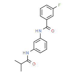 ChemSpider 2D Image | 3-Fluoro-N-[3-(isobutyrylamino)phenyl]benzamide | C17H17FN2O2