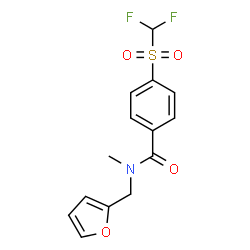 ChemSpider 2D Image | 4-[(Difluoromethyl)sulfonyl]-N-(2-furylmethyl)-N-methylbenzamide | C14H13F2NO4S