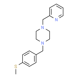 ChemSpider 2D Image | 1-[4-(Methylsulfanyl)benzyl]-4-(2-pyridinylmethyl)piperazine | C18H23N3S