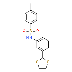 ChemSpider 2D Image | N-[3-(1,3-Dithiolan-2-yl)phenyl]-4-methylbenzenesulfonamide | C16H17NO2S3