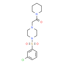 ChemSpider 2D Image | 2-{4-[(3-Chlorophenyl)sulfonyl]-1-piperazinyl}-1-(1-piperidinyl)ethanone | C17H24ClN3O3S