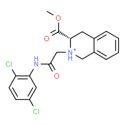ChemSpider 2D Image | (3S)-2-{2-[(2,5-Dichlorophenyl)amino]-2-oxoethyl}-3-(methoxycarbonyl)-1,2,3,4-tetrahydroisoquinolinium | C19H19Cl2N2O3