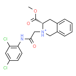 ChemSpider 2D Image | (3S)-2-{2-[(2,4-Dichlorophenyl)amino]-2-oxoethyl}-3-(methoxycarbonyl)-1,2,3,4-tetrahydroisoquinolinium | C19H19Cl2N2O3
