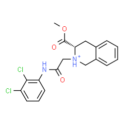 ChemSpider 2D Image | (3S)-2-{2-[(2,3-Dichlorophenyl)amino]-2-oxoethyl}-3-(methoxycarbonyl)-1,2,3,4-tetrahydroisoquinolinium | C19H19Cl2N2O3