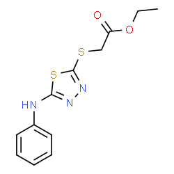 ChemSpider 2D Image | Ethyl [(5-anilino-1,3,4-thiadiazol-2-yl)sulfanyl]acetate | C12H13N3O2S2