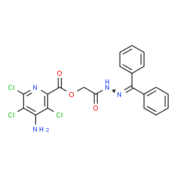 ChemSpider 2D Image | 2-[2-(Diphenylmethylene)hydrazino]-2-oxoethyl 4-amino-3,5,6-trichloro-2-pyridinecarboxylate | C21H15Cl3N4O3