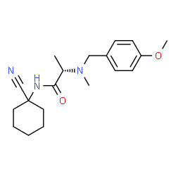 ChemSpider 2D Image | N-(1-Cyanocyclohexyl)-N~2~-(4-methoxybenzyl)-N~2~-methyl-L-alaninamide | C19H27N3O2
