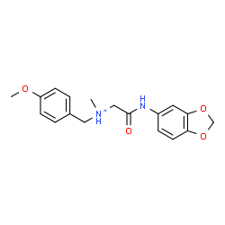 ChemSpider 2D Image | 2-(1,3-Benzodioxol-5-ylamino)-N-(4-methoxybenzyl)-N-methyl-2-oxoethanaminium | C18H21N2O4