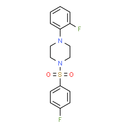 ChemSpider 2D Image | 1-(2-Fluorophenyl)-4-[(4-fluorophenyl)sulfonyl]piperazine | C16H16F2N2O2S