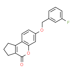 ChemSpider 2D Image | 7-[(3-Fluorobenzyl)oxy]-2,3-dihydrocyclopenta[c]chromen-4(1H)-one | C19H15FO3
