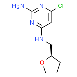 ChemSpider 2D Image | 6-Chloro-N~4~-[(2R)-tetrahydro-2-furanylmethyl]-2,4-pyrimidinediamine | C9H13ClN4O