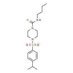 ChemSpider 2D Image | N-Butyl-4-[(4-isopropylphenyl)sulfonyl]-1-piperazinecarbothioamide | C18H29N3O2S2