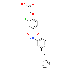 ChemSpider 2D Image | (2-Chloro-4-{[3-(1,3-thiazol-4-ylmethoxy)phenyl]sulfamoyl}phenoxy)acetic acid | C18H15ClN2O6S2