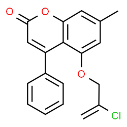 ChemSpider 2D Image | 5-[(2-Chloro-2-propen-1-yl)oxy]-7-methyl-4-phenyl-2H-chromen-2-one | C19H15ClO3