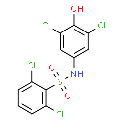 ChemSpider 2D Image | 2,6-Dichloro-N-(3,5-dichloro-4-hydroxyphenyl)benzenesulfonamide | C12H7Cl4NO3S