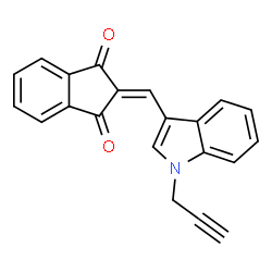ChemSpider 2D Image | 2-{[1-(2-Propyn-1-yl)-1H-indol-3-yl]methylene}-1H-indene-1,3(2H)-dione | C21H13NO2