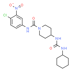 ChemSpider 2D Image | N-(4-Chloro-3-nitrophenyl)-4-[(cyclohexylcarbamoyl)amino]-1-piperidinecarboxamide | C19H26ClN5O4