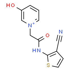 ChemSpider 2D Image | 1-{2-[(3-Cyano-2-thienyl)amino]-2-oxoethyl}-3-hydroxypyridinium | C12H10N3O2S