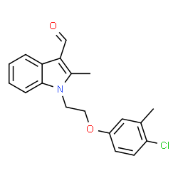 ChemSpider 2D Image | 1-[2-(4-Chloro-3-methylphenoxy)ethyl]-2-methyl-1H-indole-3-carbaldehyde | C19H18ClNO2