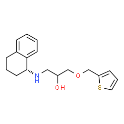 ChemSpider 2D Image | 1-[(1R)-1,2,3,4-Tetrahydro-1-naphthalenylamino]-3-(2-thienylmethoxy)-2-propanol | C18H23NO2S