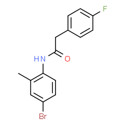 ChemSpider 2D Image | N-(4-Bromo-2-methylphenyl)-2-(4-fluorophenyl)acetamide | C15H13BrFNO