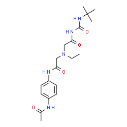 ChemSpider 2D Image | 2-[{2-[(4-Acetamidophenyl)amino]-2-oxoethyl}(ethyl)amino]-N-[(2-methyl-2-propanyl)carbamoyl]acetamide | C19H29N5O4
