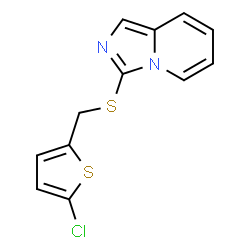 ChemSpider 2D Image | 3-{[(5-Chloro-2-thienyl)methyl]sulfanyl}imidazo[1,5-a]pyridine | C12H9ClN2S2