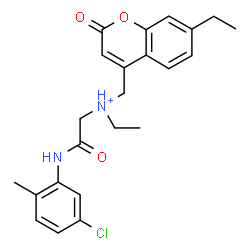 ChemSpider 2D Image | 2-[(5-Chloro-2-methylphenyl)amino]-N-ethyl-N-[(7-ethyl-2-oxo-2H-chromen-4-yl)methyl]-2-oxoethanaminium | C23H26ClN2O3