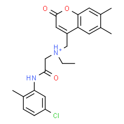ChemSpider 2D Image | 2-[(5-Chloro-2-methylphenyl)amino]-N-[(6,7-dimethyl-2-oxo-2H-chromen-4-yl)methyl]-N-ethyl-2-oxoethanaminium | C23H26ClN2O3