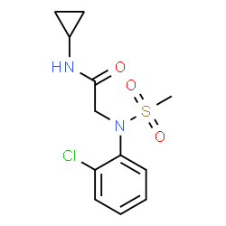 ChemSpider 2D Image | N~2~-(2-Chlorophenyl)-N-cyclopropyl-N~2~-(methylsulfonyl)glycinamide | C12H15ClN2O3S